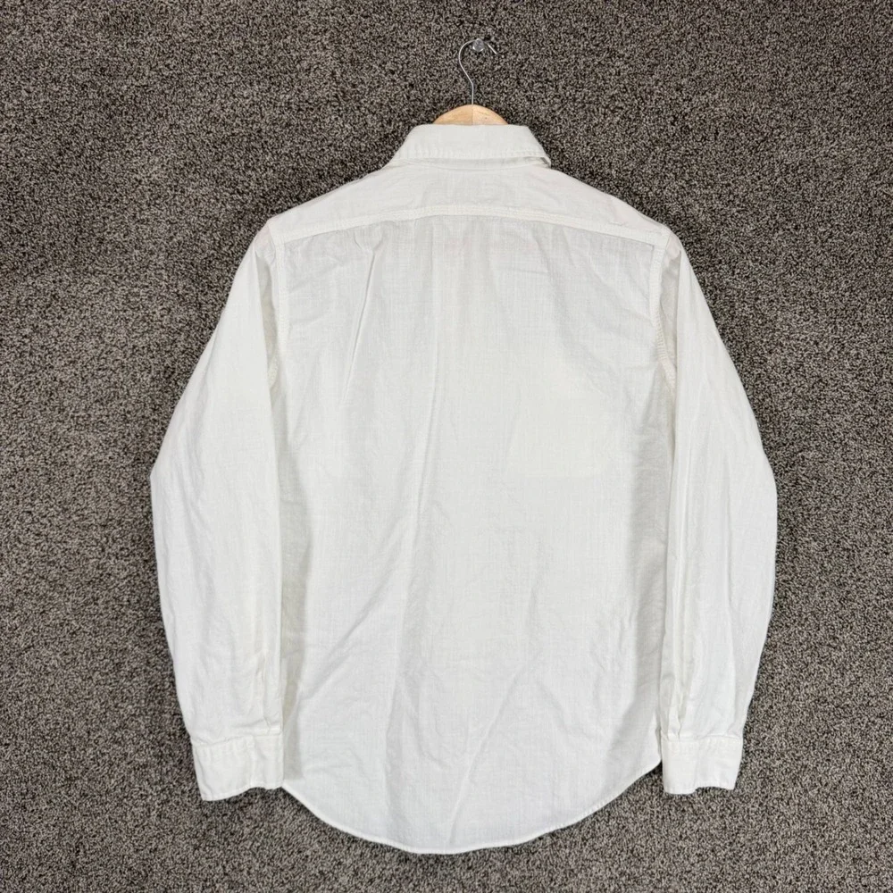 Vintage POLO RALPH LAUREN Shirt Mens S White Sail Type 1 Stamped Collar Military